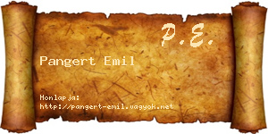 Pangert Emil névjegykártya