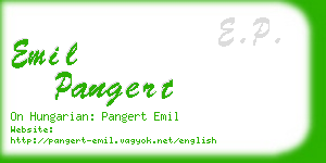 emil pangert business card